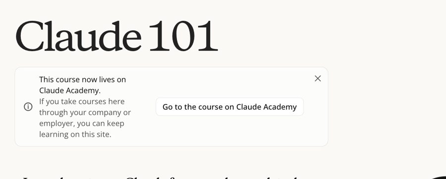 Kursseite Claude 101