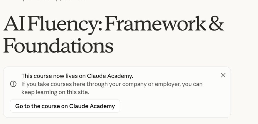 Kursseite AI Fluency: Framework & Foundations