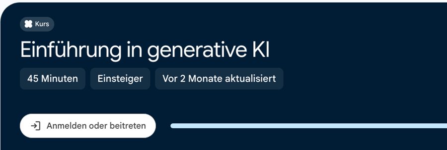Kursseite Einführung in generative KI